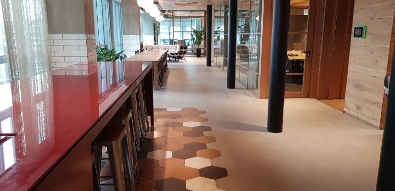 Seamless cementitious flooring at Marriott.