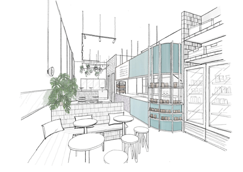 Sketch Of A Cafe Interior Stock Photo, Picture and Royalty Free Image.  Image 66944513.