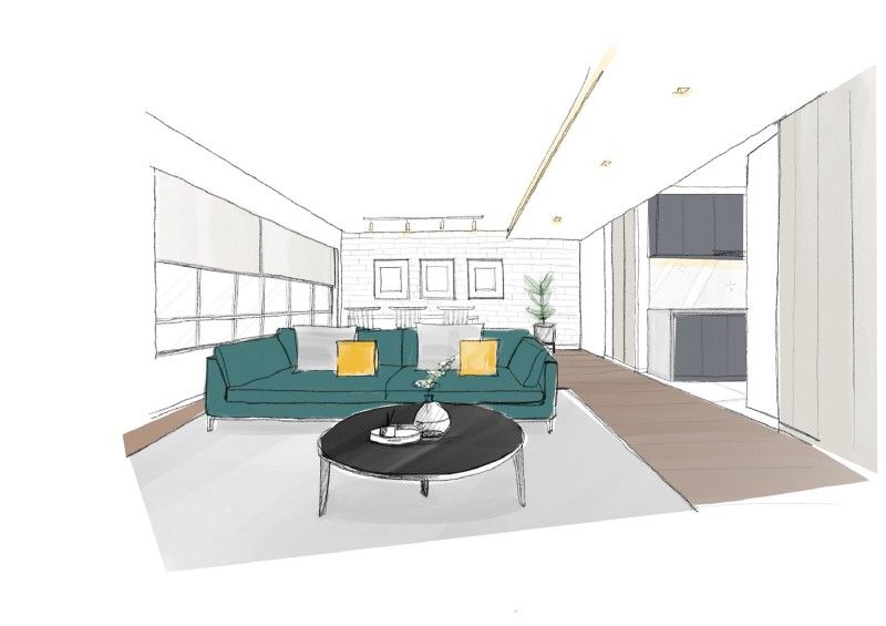 Shan Wong Interior Design — Living room sketch